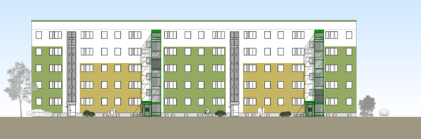 Anbau der Aufzüge in der Gartenstraße 6 und 8